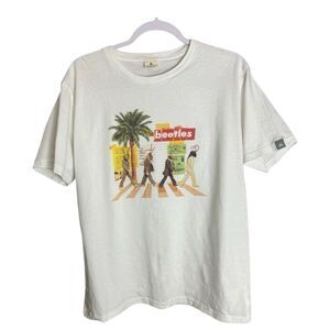 The Beetles/Beatles Abbey Road Parody T-Shirt - Size Large | Fun Graphic Tee